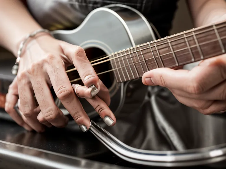 Sacando con cuidado los pines del puente de una guitarra acústica durante el mantenimiento