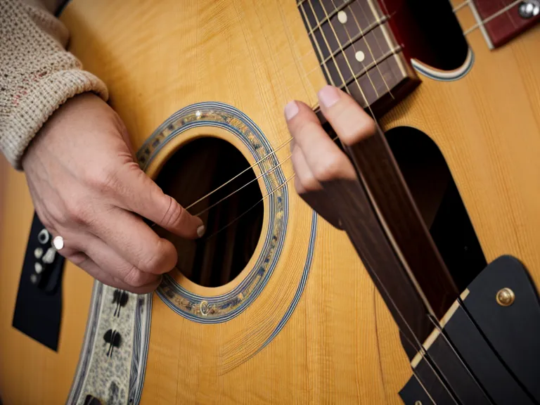 Fortalecimiento de dedos en guitarra acústica: yemas enrojecidas por las cuerdas de acero tras la práctica de un principiante adulto