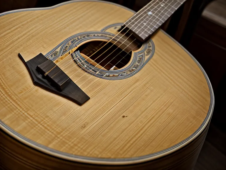 guitarra acústica de principiante adulto descansando tras una práctica nocturna de rasgueo básico