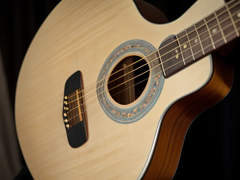 Principiante adulto leyendo un diagrama de acordes de guitarra por primera vez en casa