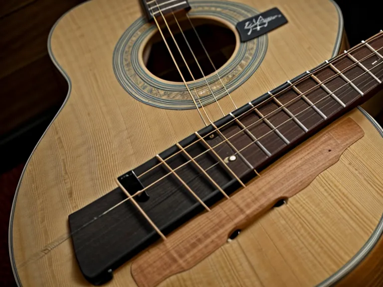 Dedos de un principiante adulto presionando las cuerdas de una guitarra acústica al practicar acordes