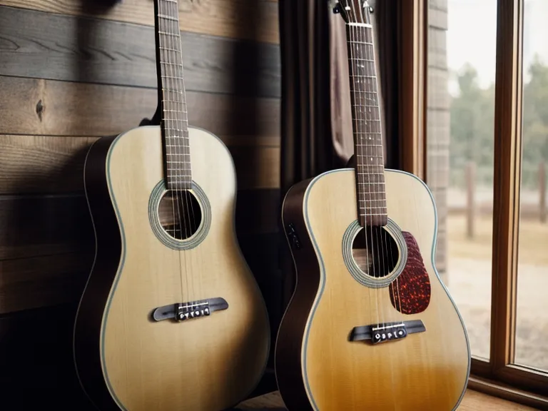 Guitarra acústica de un principiante adulto junto a una Biblia, símbolo de la guitarra cristiana para acompañar en la iglesia