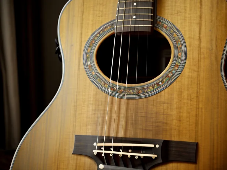 Rasgueos de baladas cristianas para guitarra: mano marcando el compás sobre una guitarra acústica de principiante