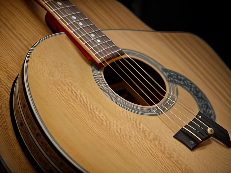 Afinador de guitarra acústica antes de acompañar música de iglesia con rasgueos básicos